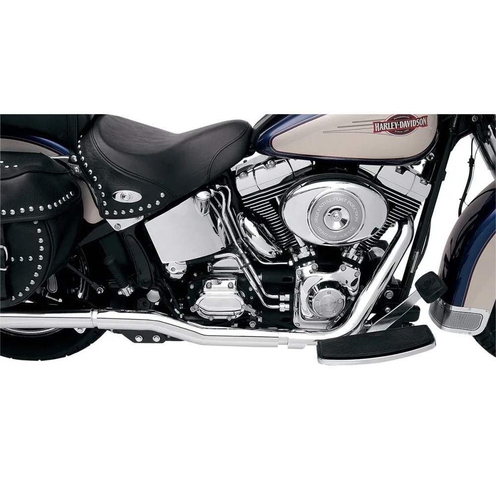 Power Curve colectores crossover True-Dual — sistema 2-into-2, cromo, para Softail