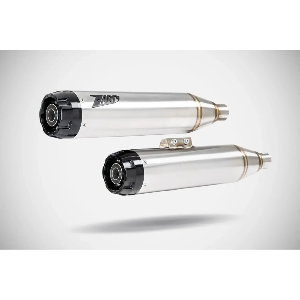 Silenciador Slip-On solapado para HD-HERITAGE CLASSIC — montaje derecho, acabado sin pulir, acero inoxidable