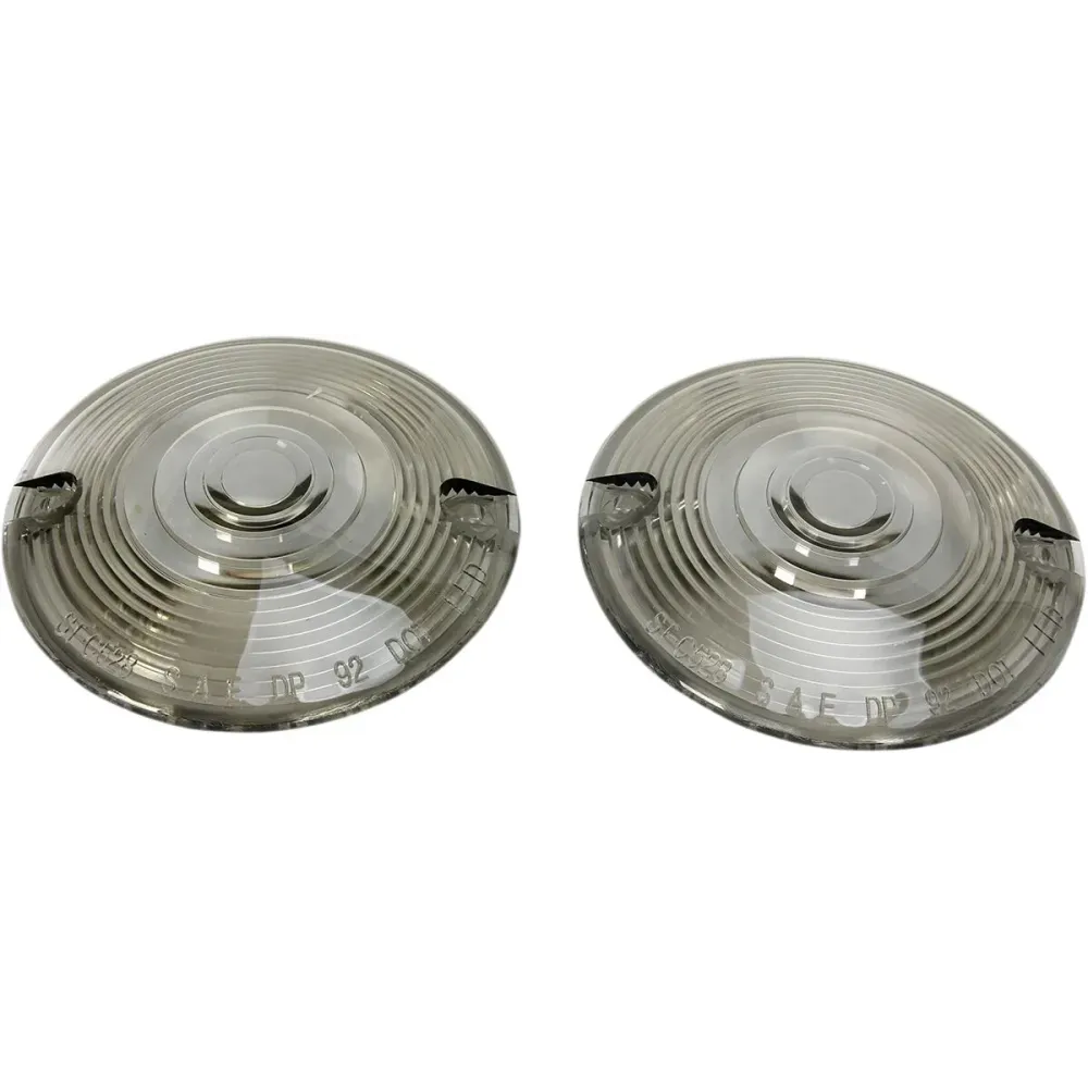 Lentes de repuesto para intermitentes OEM — 82.6 mm (3-1/4"), delantero, trasero, ahumado