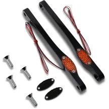 LED Front Signal Lights — 12 V, Anodized black, Amber lens