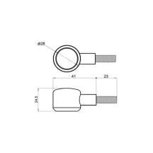 D-Light Indicator — Bolt-on, black, amber LED, pair