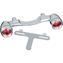 Barra trasera de intermitentes con luz tipo bala — carcasa negra, lente roja, 1 bombilla