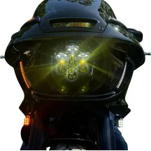 Luces de ventilación del carenado — Carcasa negra, LEDs ámbar/blanco, para Harley-Davidson