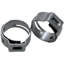 Abrazaderas de oreja Stepless® para sistema de combustible — para manguera de combustible 5/16 in ID, paquete de 10, plata