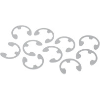 Retenedores de eje trasero — ancho 3/64", paquete de 10, plateado pulido