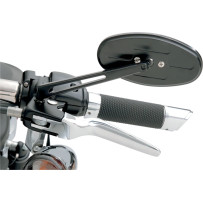 Espejo Stealth II — cabeza oval 5", vástago 6", rosca 5/16"-18, negro con recubrimiento en polvo