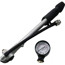 Bomba de Alta Presión para Amortiguador — 23 cm, amortiguador trasero, 0–30 psi, negro/plata