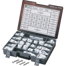 Kit surtido de pernos de rosca fina con cabeza de vaso — 24 tamaños, 3/8"-24, 5/16"-24, 1/4"-28, cromado pulido