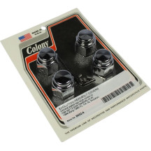 Head Bolt Covers — Chrome, Hex cap, 4 Pack