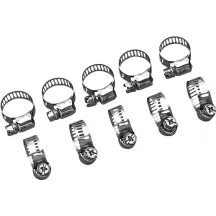 Mini abrazaderas de acero inoxidable — para líneas de aceite/combustible de 3/8", pack de 10