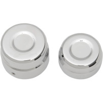 Billet Axle Caps — for 1-1/8" axle head, 36 mm axle nut, chrome