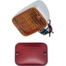 Luces marcadoras rectangulares — 63,5×60,3×47,6 mm, ámbar (incluye lente roja)