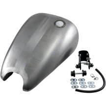 Extended Smooth-Top QuickBob™ Rubber-Mount Gas Tank — 3.9 US gal, 22 mm outlet, raw finish