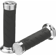 862 Cruiser Grips — 22 mm (7/8\") handlebar diameter, 14 cm (5-1/2\") length, Black, Chrome