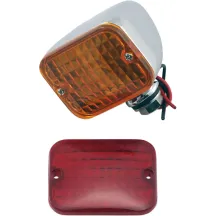 Luces marcadoras rectangulares — 63,5×60,3×47,6 mm, ámbar (incluye lente roja)