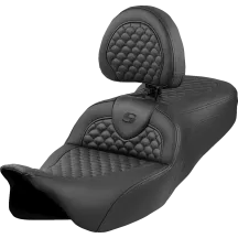 Dragon Scale Stitch Roadsofa™ Seat — 31 in overall, 15-1/2 in driver width, 5-1/2 in lumbar, Black