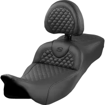 Asiento Dragon Scale Stitch Roadsofa™ — Negro, 31 in largo total, 15.5 in del conductor