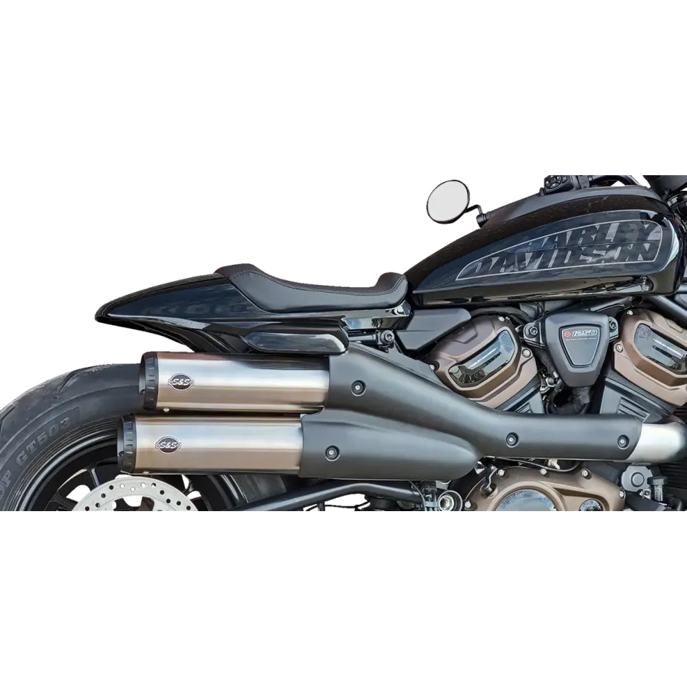 Grand National Slip-On Mufflers — 4" OD, Brushed stainless