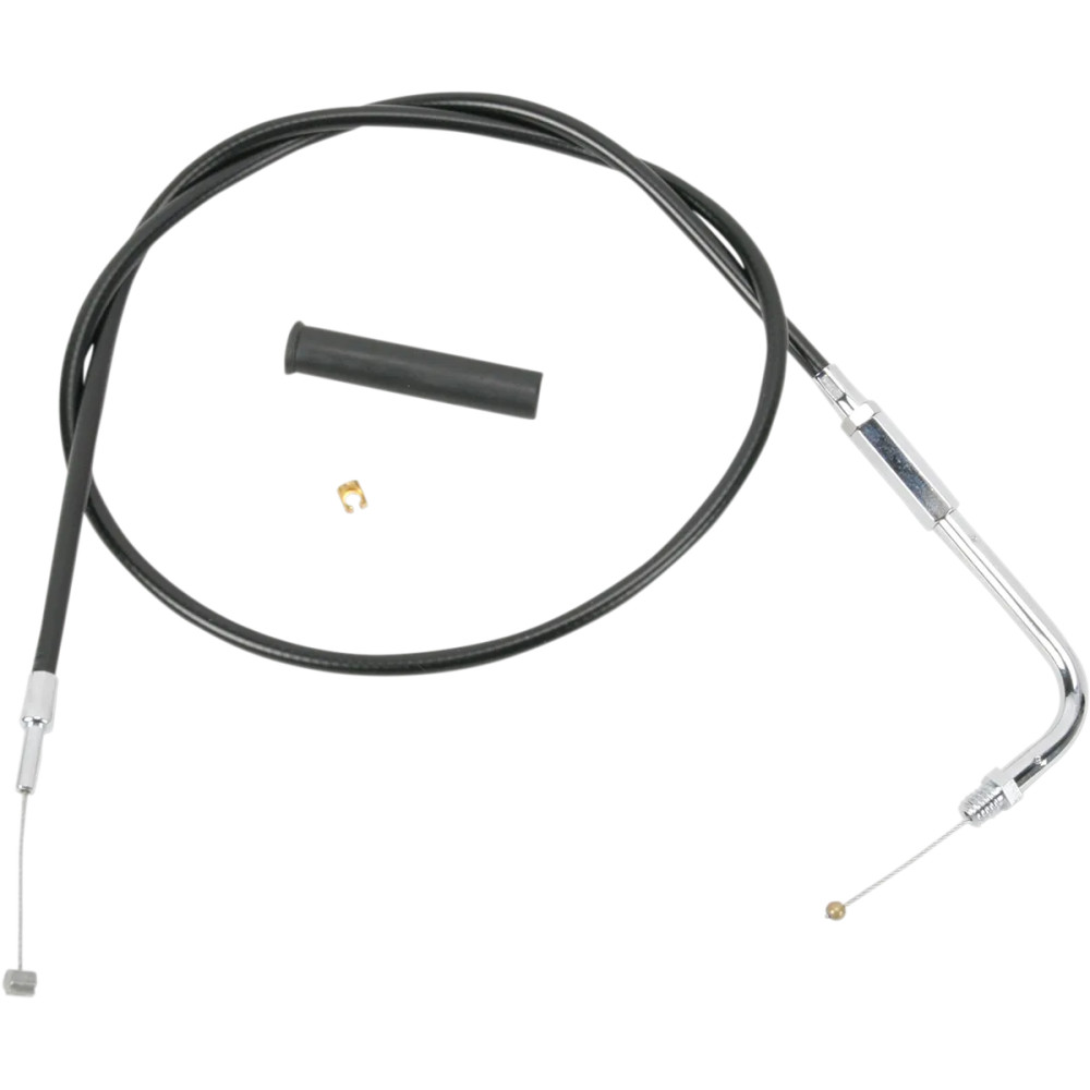 Black Vinyl Throttle/Idle Cable — 34-1/2" housing, 5" travel, 90° elbow, threaded fitting