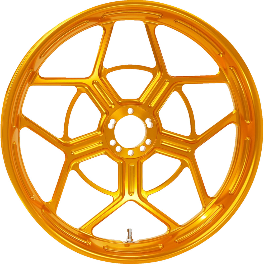 Rueda Speed 5 Forjada — 21x3.5, anodizado dorado, requiere kit de cubo Arlen Ness