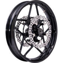 Cubo de rueda Spider — '08+ FLT delantero, doble disco, anodizado negro