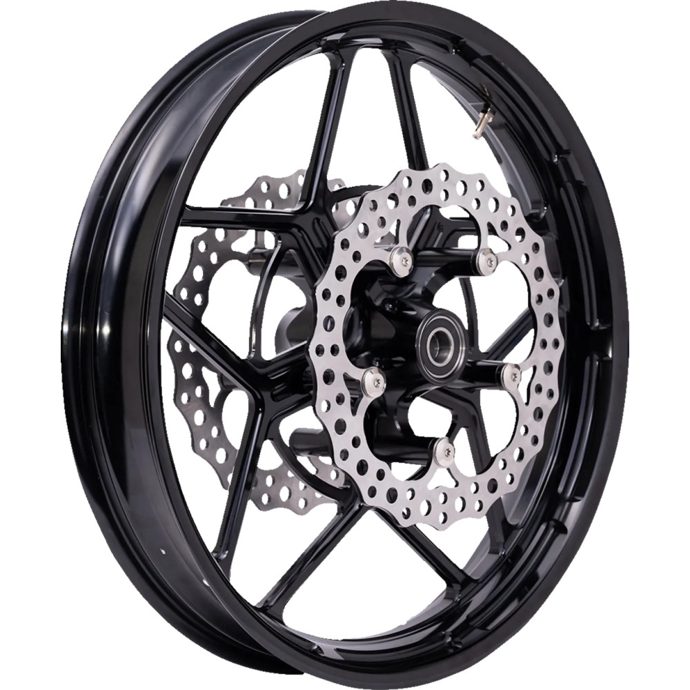 Cubo de rueda Spider — '08+ FLT delantero, doble disco, anodizado negro