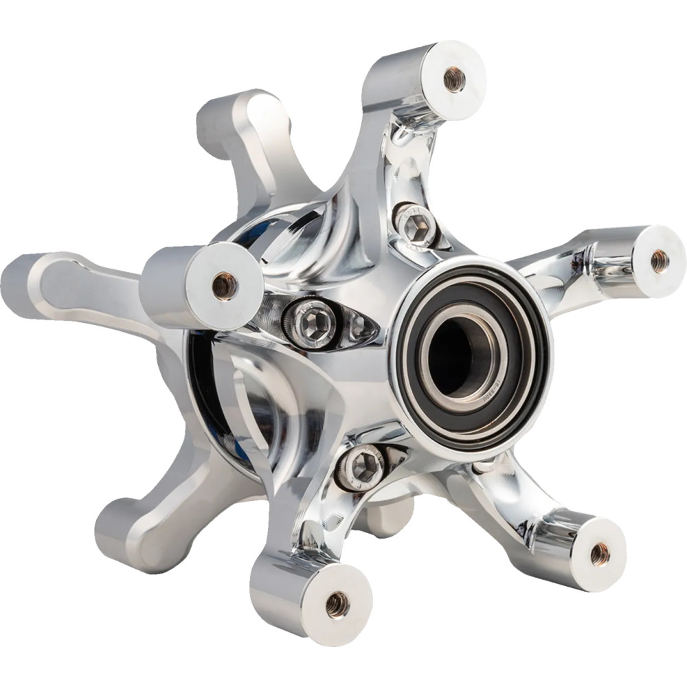 Cubo de rueda Spider — '08+ FLT touring delantero, doble disco, cromado