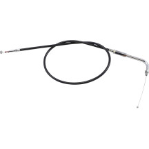 Black Vinyl Throttle/Idle Cable — 76 cm (30") , 90° elbow, threaded handlebar fitting