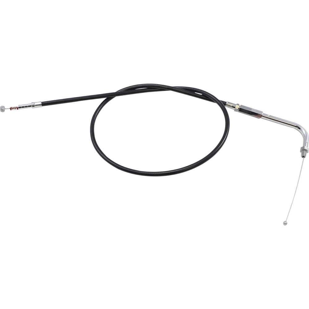 Black Vinyl Throttle/Idle Cable — 76 cm (30") , 90° elbow, threaded handlebar fitting