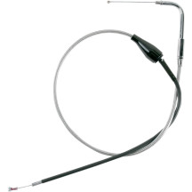 Stainless Braided Idle Cable — 98.5 cm housing, 12.4 cm travel
