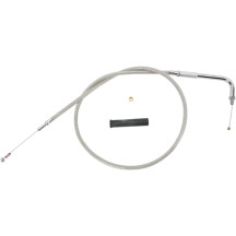 Stainless Braided Idle Cable — 127 cm (50"), 12.1 cm (4-3/4") travel, Silver, unfinished