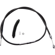 High-Efficiency Black Vinyl Clutch Cable — Housing 57-1/4\", Travel 70 mm, Adjuster 25-7/16\"