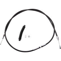 High-Efficiency Black Vinyl Clutch Cable — 195 cm housing, 80 cm adjuster, 83 mm travel, black