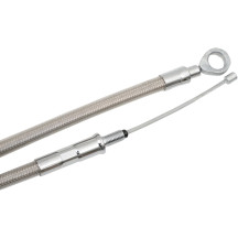 Cable de embrague de alta eficiencia trenzado de acero inoxidable — 164.5 cm de carcasa, 83 mm de recorrido, cromo