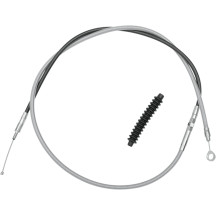 High-Efficiency Braided Stainless Steel Clutch Cable — 180 cm housing, 64.5 cm adjuster, Chrome