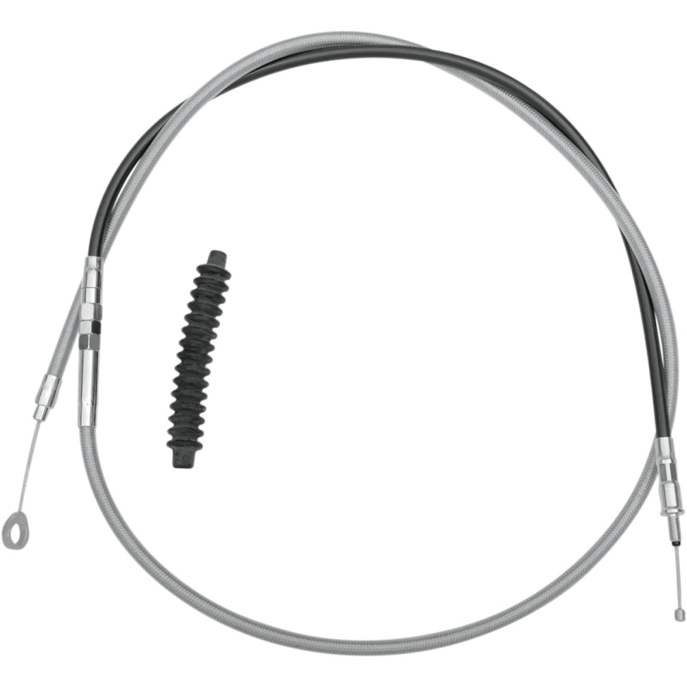 Cable de embrague trenzado de acero inoxidable de alta eficiencia — funda 185.5 cm, recorrido 98 mm, ajustador 64.5 cm