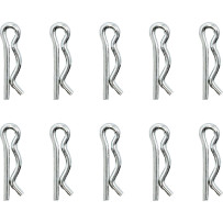 Rear Axle Retainers — rear position, 7/64 in width, Polished silver, 10 Pack