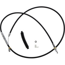 Cable de embrague de vinilo negro de alta eficiencia — 188 cm (74"), ajustador 65 cm (25-1/2"), recorrido 89 mm (3-1/2")