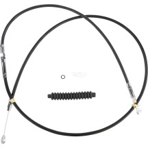 Cable de embrague de vinilo negro de alta eficiencia — 198 cm carcasa, 89 mm recorrido, 65 cm ajustador
