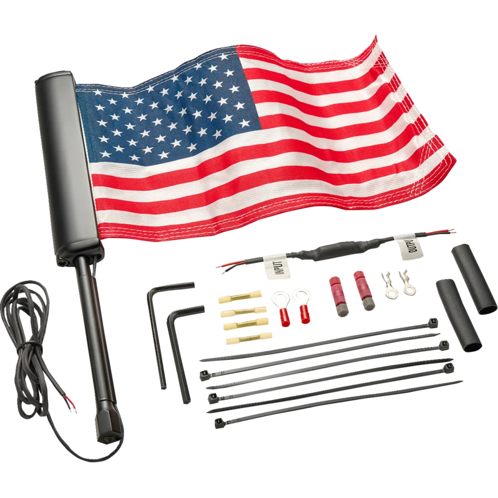 Póster de Bandera Iluminado con Bandera Americana