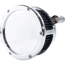BA Air Cleaner Kit — Round, Black/Chrome