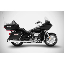 Silenciadores Slip-On planos de 4.33 in para HD-TOURING E3 — 4.33 in, Acabado pulido, Tapas negras