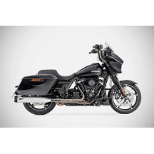 Silenciadores Slip-On planos de 4.33 in para HD-TOURING E3 — 4.33 in, Acabado pulido, Tapas negras