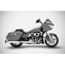 Silenciadores Slip-On planos de 4.33 in para HD-TOURING E3 — 4.33 in, Acabado pulido, Tapas negras