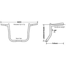 1-1/4" Bagger Monkey Bar Handlebar — 1-1/4" (32 mm) diameter, 36" (91.5 cm) width, 12" (30.5 cm) rise, 1" (25.4 mm) clamp, Chrom