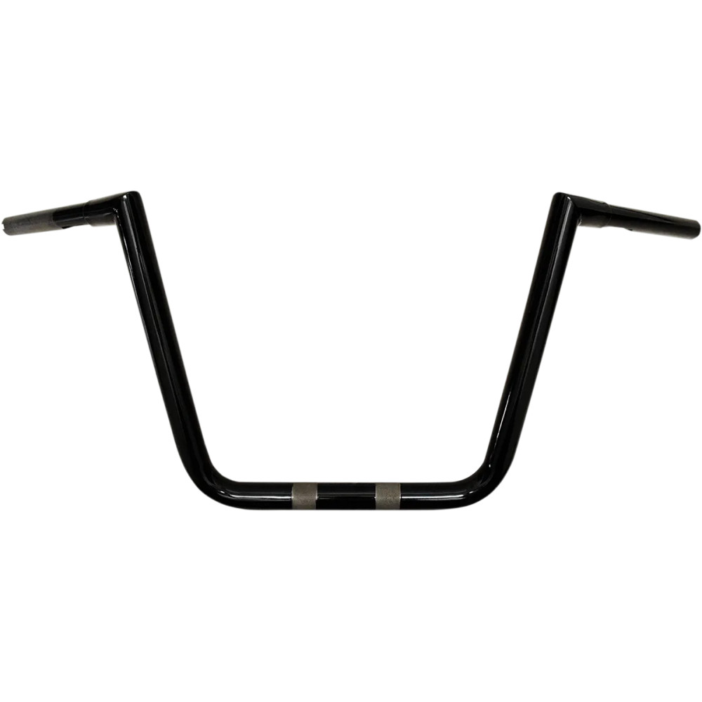 Manillar 1-1/4" Twin Peaks Hefty Big Twin — abrazadera 1-1/4", elevación 13", ancho 33-1/2", negro brillante
