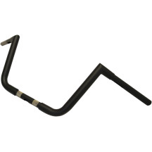 Manillar 1-1/4" Twin Peaks Big Twin — 10" elevación, 33-1/2" ancho, abrazadera 1", negro mate