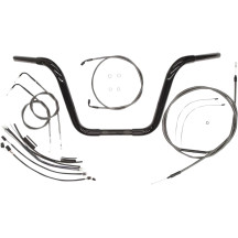 Kit de instalación de manillar Caliber de 1-1/4" — 1-1/4" de diámetro, abrazadera 1", 7-3/4" centro, negro brillante