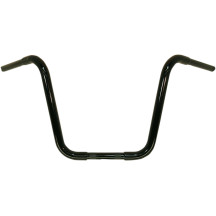 Manillar Caliber de 1-1/4" — 1-1/4" diámetro, 1" abrazadera, 12" elevación, 34" ancho, Negro brillo