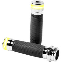 Vision Series Contour LED Turn Signal Grips — 1" fit, Chrome